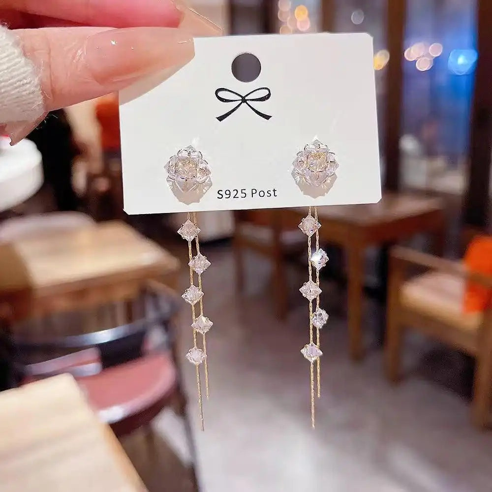 Crystal Tassel for Square Round Drop Earrings
