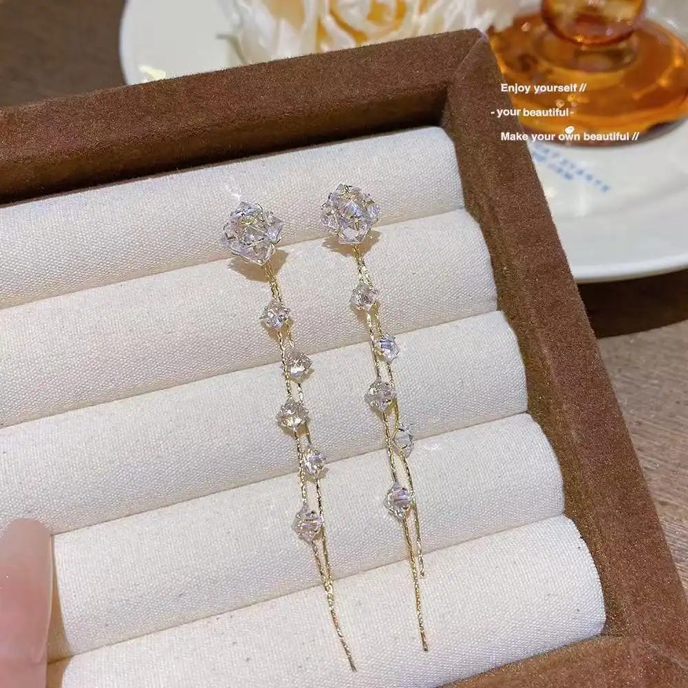 Crystal Tassel for Square Round Drop Earrings