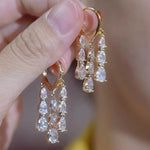 Crystal Tassel Hoop Earrings