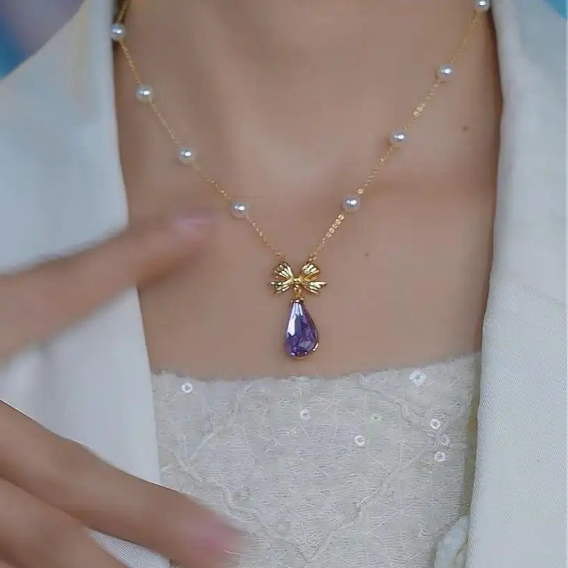 Crystal Teardrop Necklace