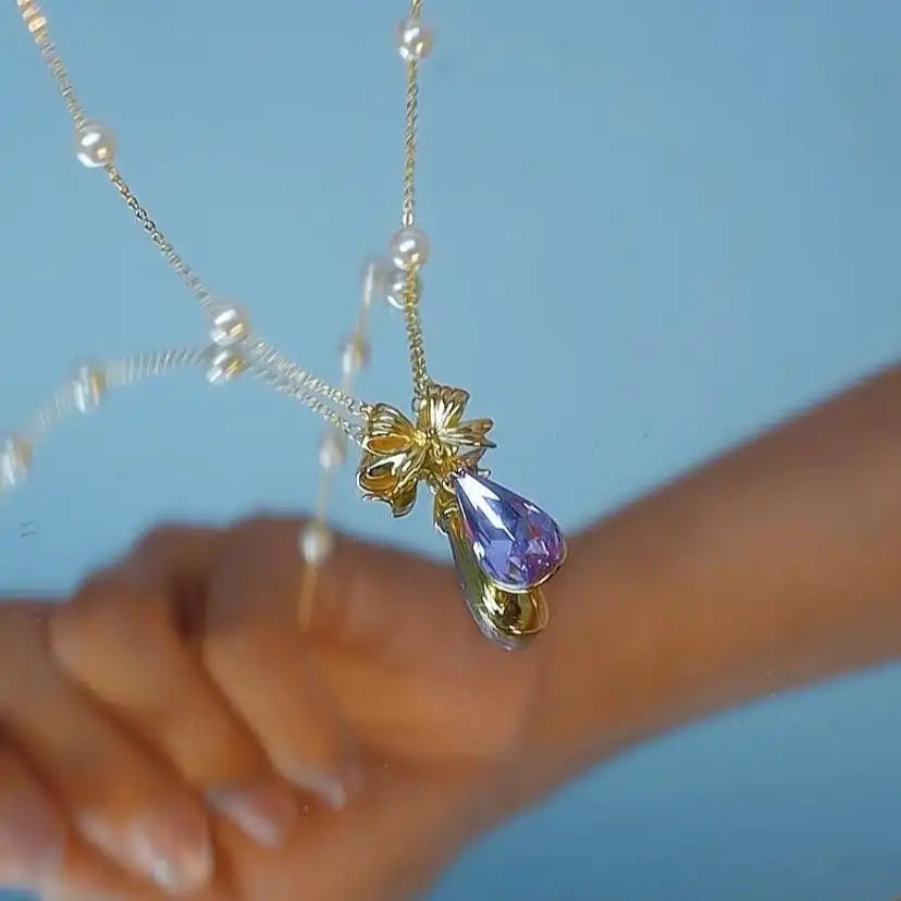 Crystal Teardrop Necklace