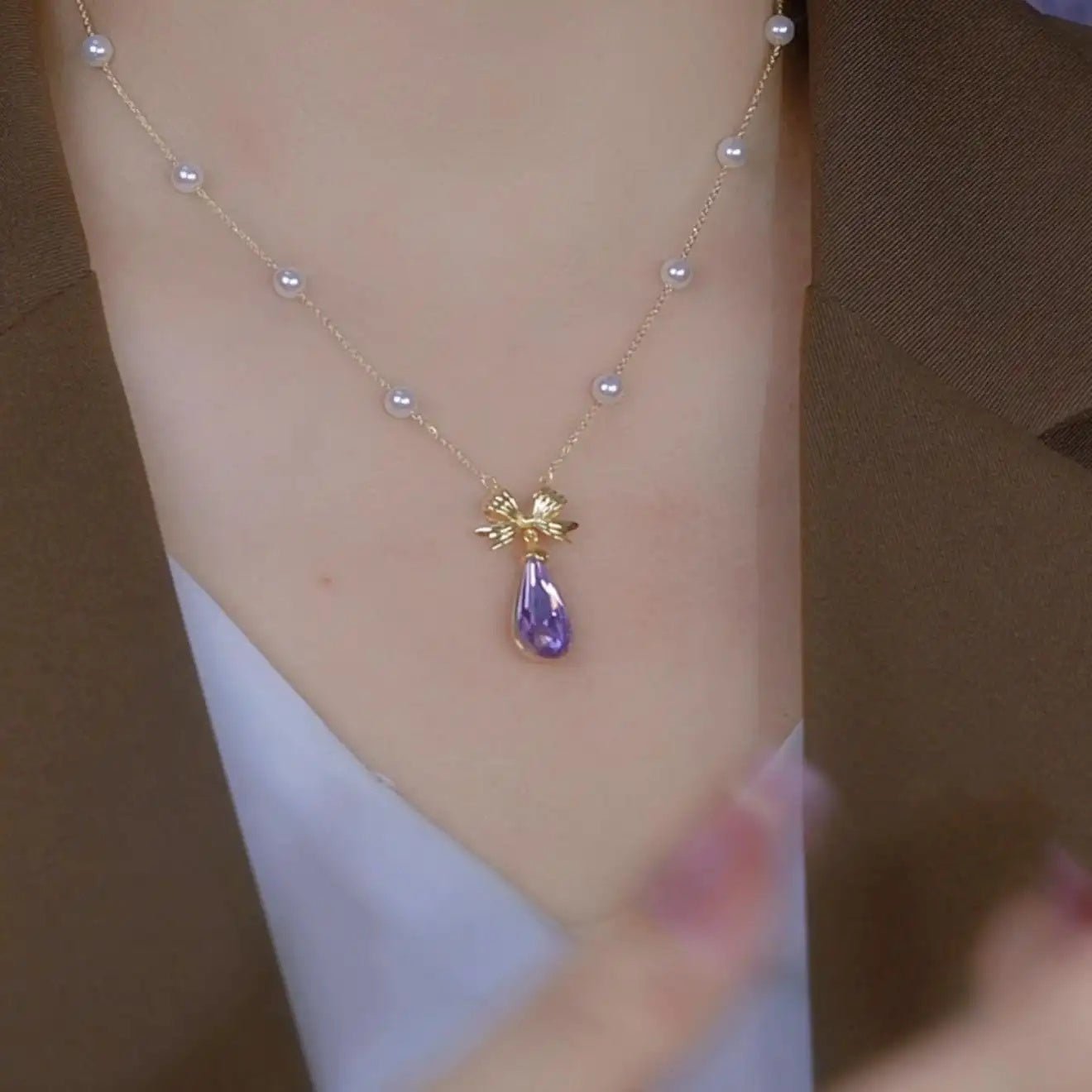 Crystal Teardrop Necklace