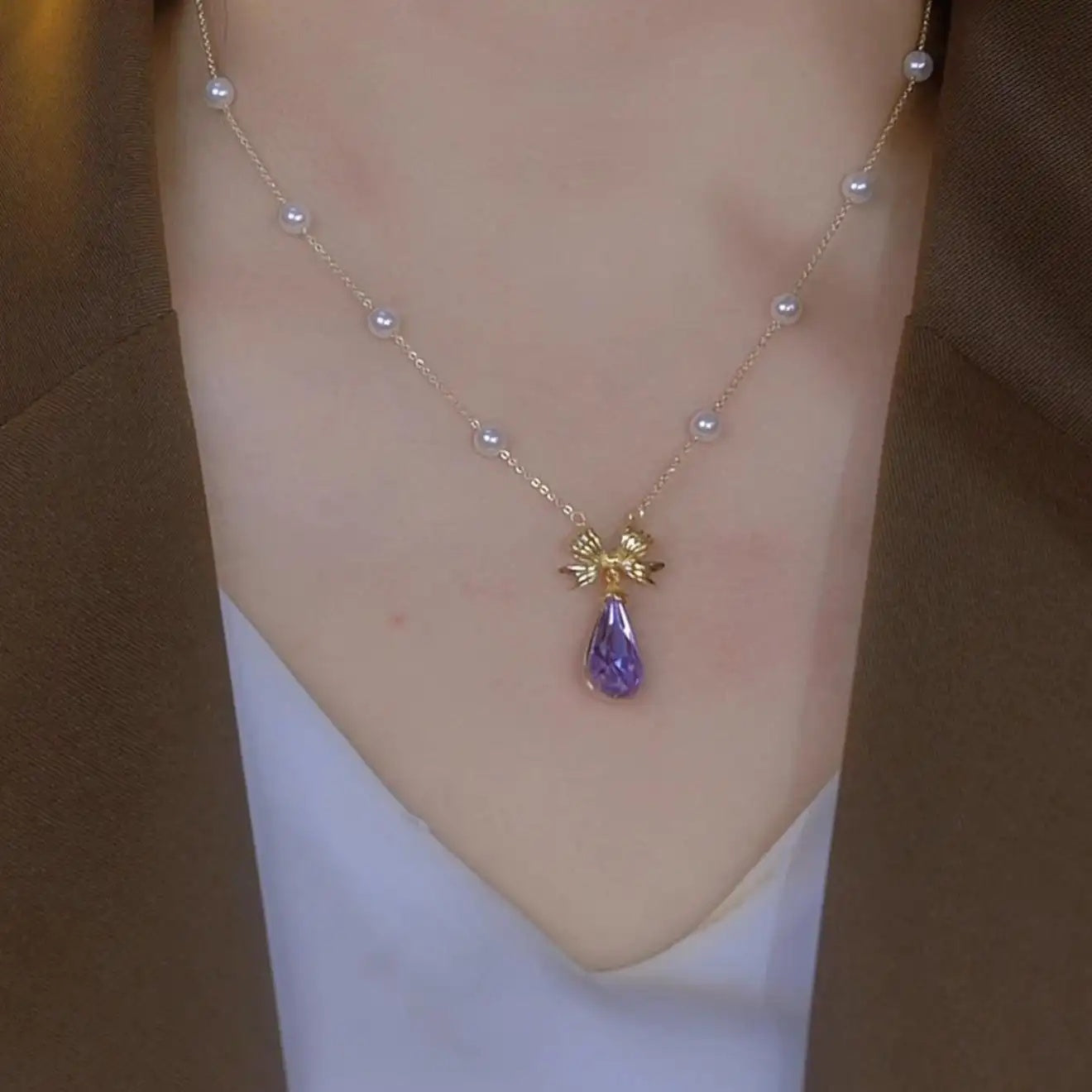 Crystal Teardrop Necklace