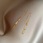 Crystal Teardrop Tassel Drop Earrings