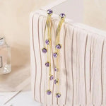 Crystal Teardrop Tassel Feel Drop Earrings
