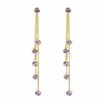 Crystal Teardrop Tassel Feel Drop Earrings