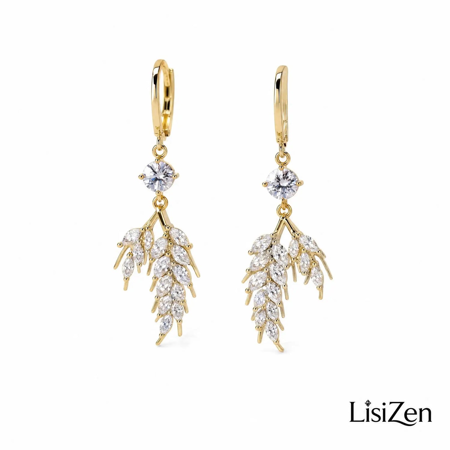 Crystal Wheat Stud Earrings