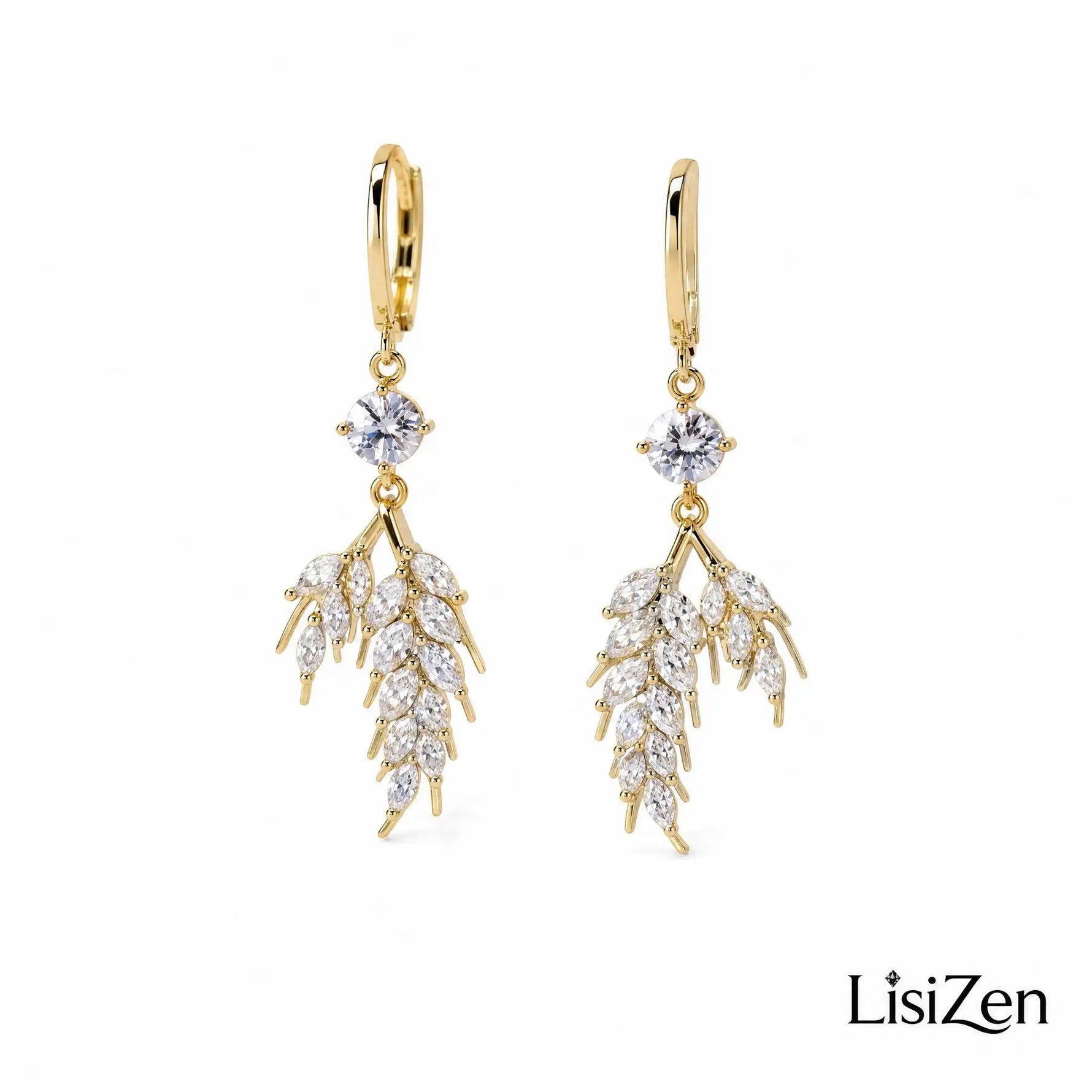 Crystal Wheat Stud Earrings