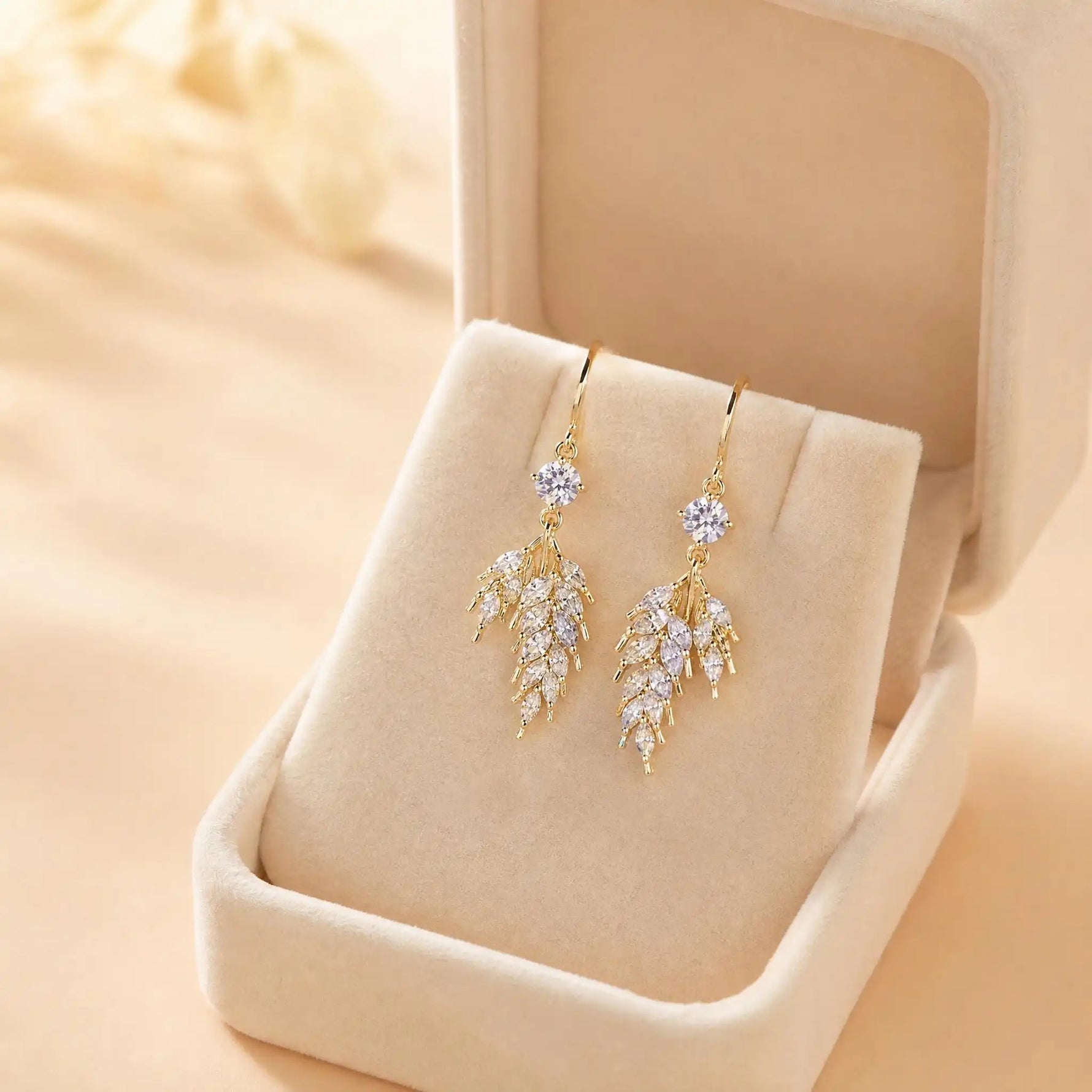 Crystal Wheat Stud Earrings