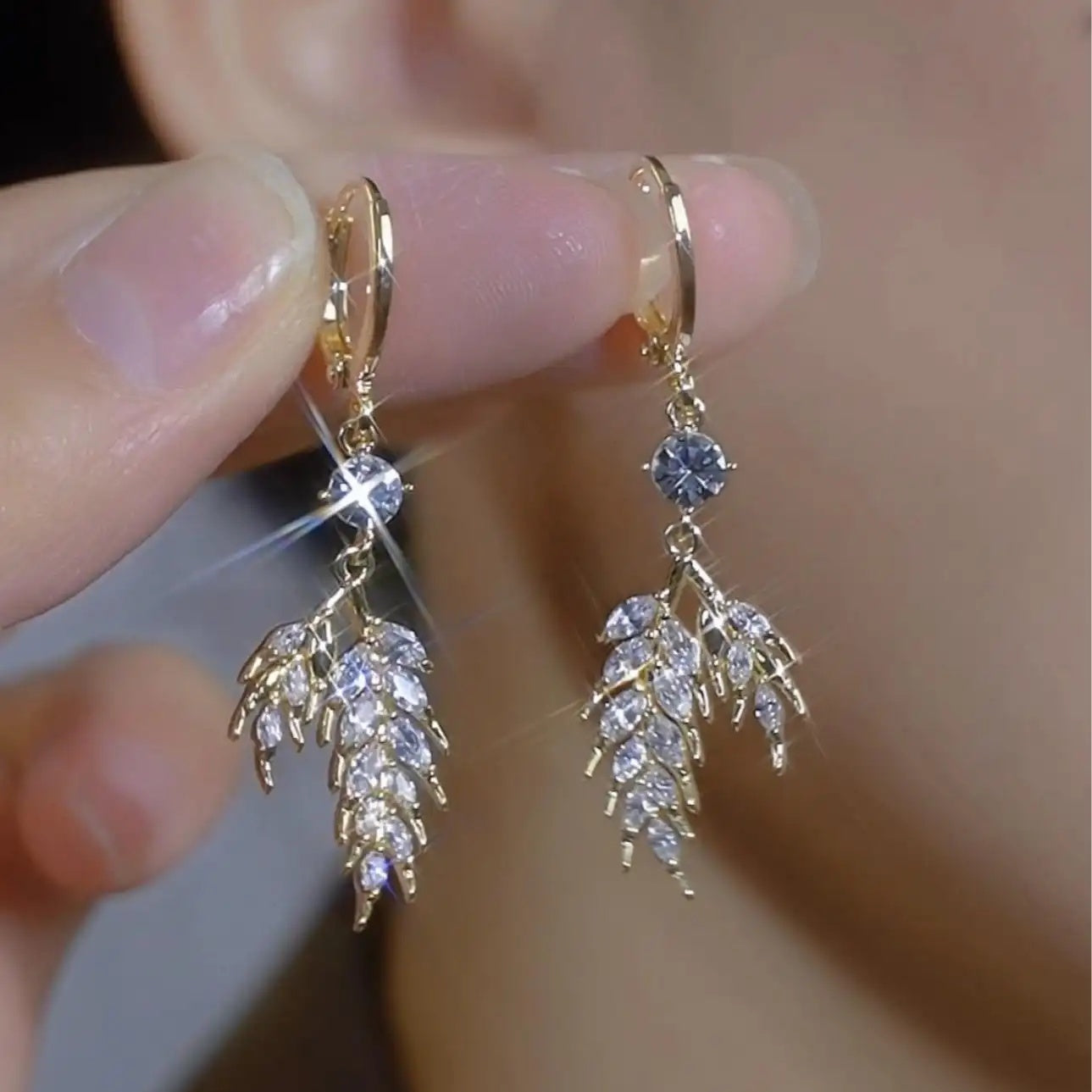 Crystal Wheat Stud Earrings