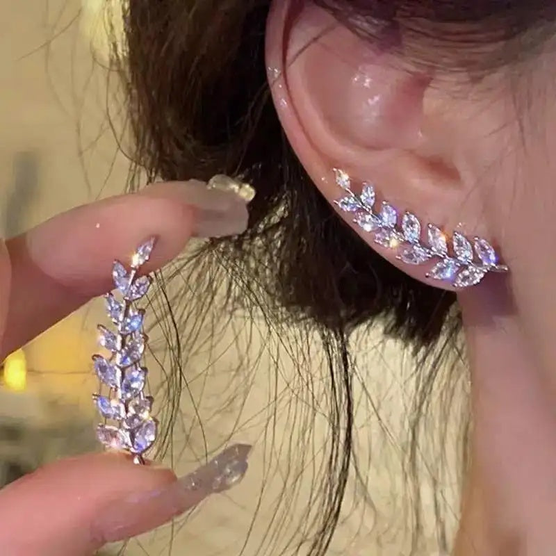 Crystal Wheat Tassel Bar Drop Earrings