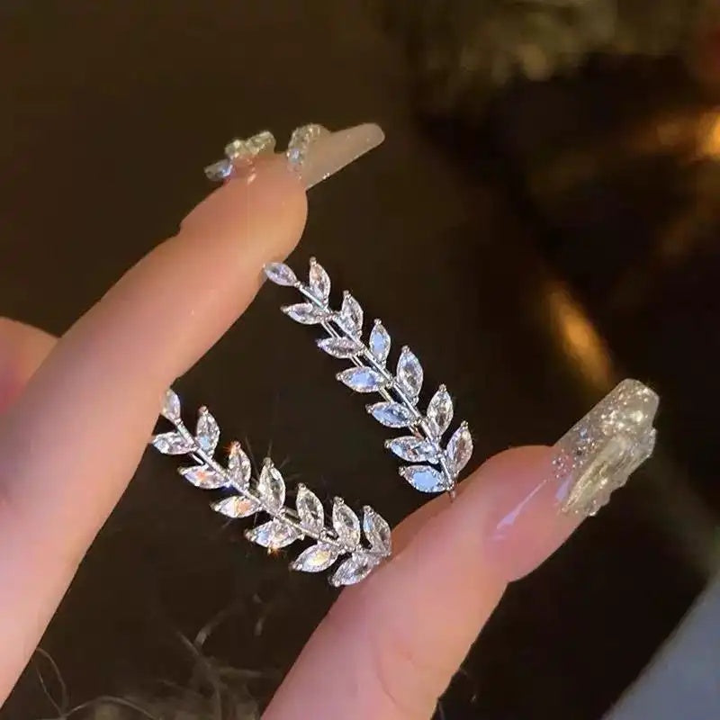 Crystal Wheat Tassel Bar Drop Earrings