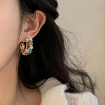 Crystal Wheat Y2k Minimalist Ear Cuffs