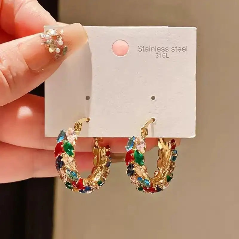 Crystal Wheat Y2k Minimalist Ear Cuffs