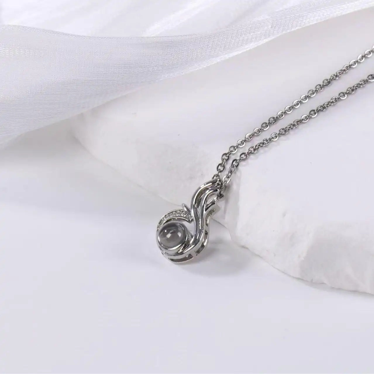 Custom Photo Angel Wing Necklace