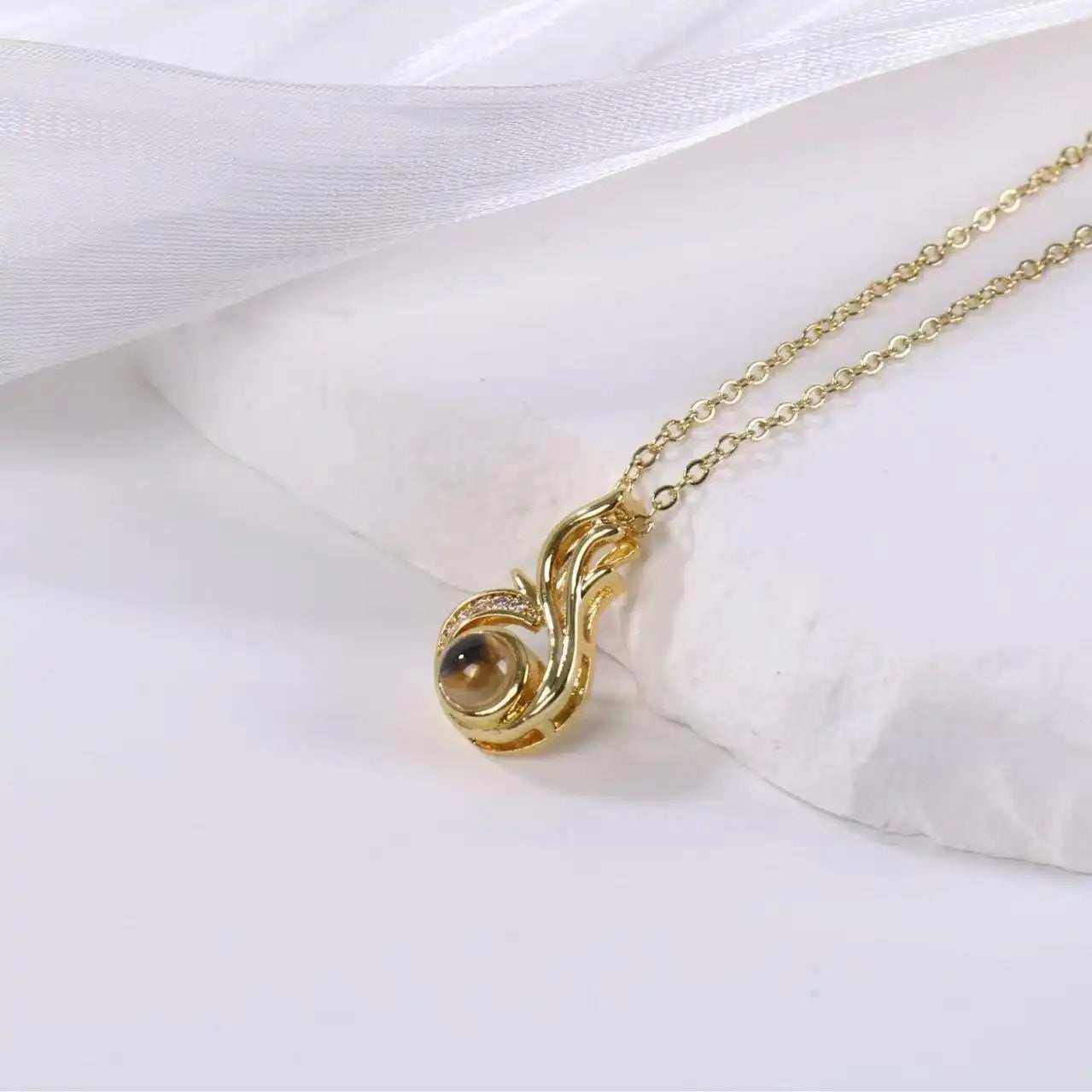 Custom Photo Angel Wing Necklace