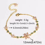 Cute Crystal Petal Leaf Flower Pendant Necklace