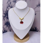 Cute Pink Crystal Bunny Necklace