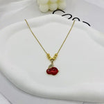 Cute Pink Crystal Bunny Necklace