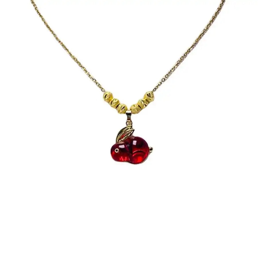 Cute Pink Crystal Bunny Necklace