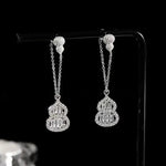 Cz Gourd Tassel Drop Earrings