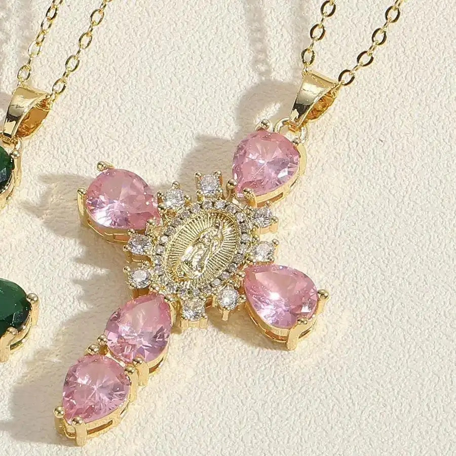 Cz Virgin Mary Cross Creative Necklace
