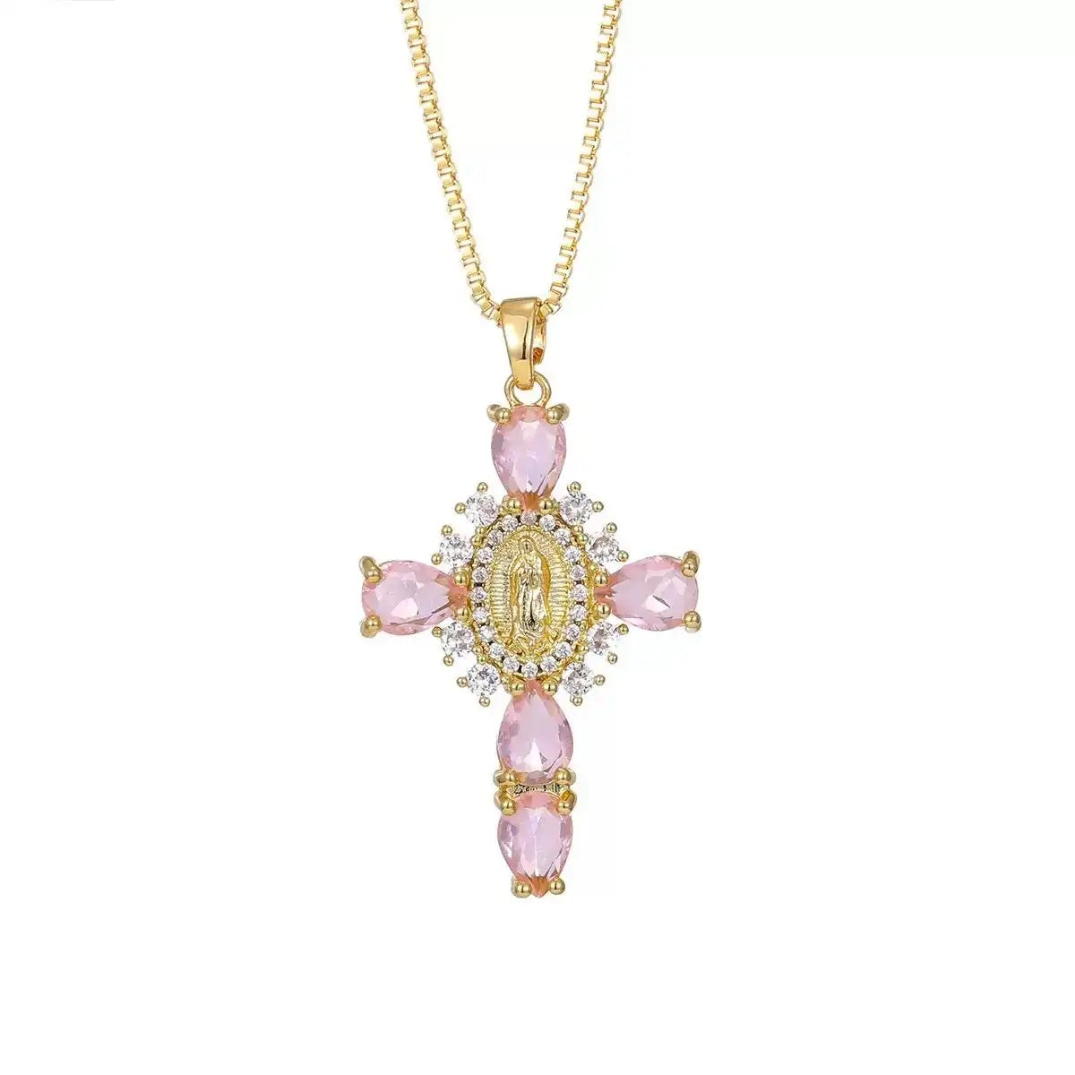 Cz Virgin Mary Cross Creative Necklace