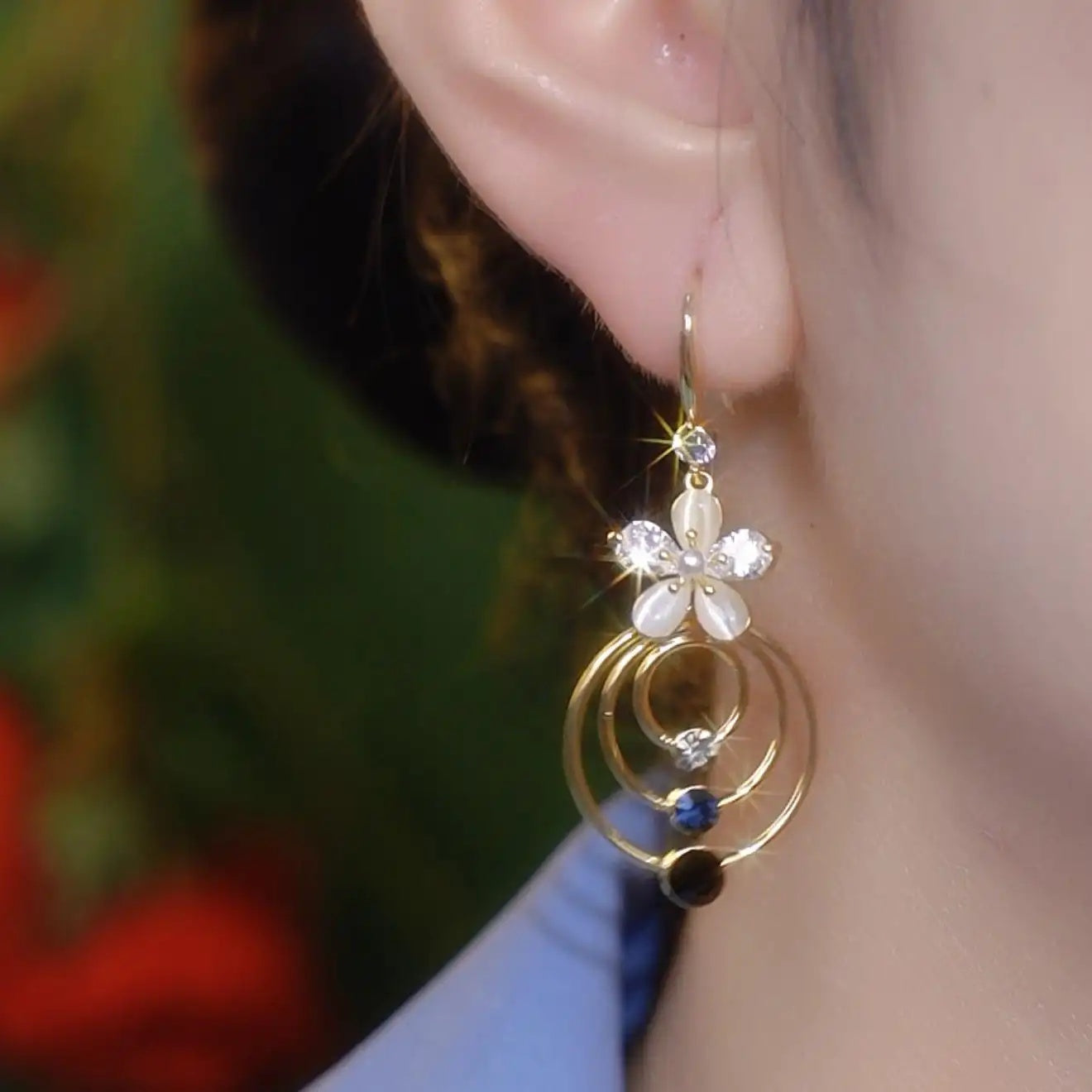Daisy Hoop Earrings