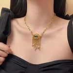 Dark Evil Eye Hip Hop Necklace