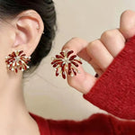 Dazzling Fireworks Retro Encore Red Earrings