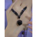 Dazzling Ocean Heart Crystal Bridal Jewelry Set