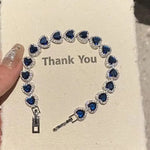 Deep Blue Heart Bracelet