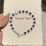 Deep Blue Heart Bracelet