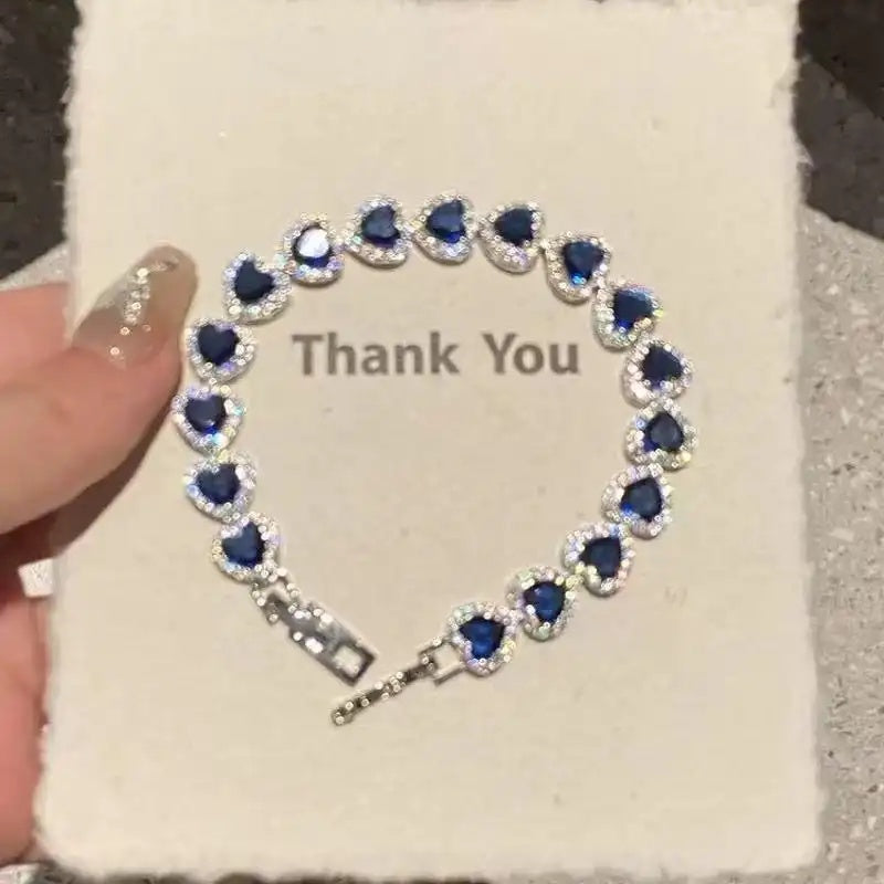 Deep Blue Heart Bracelet