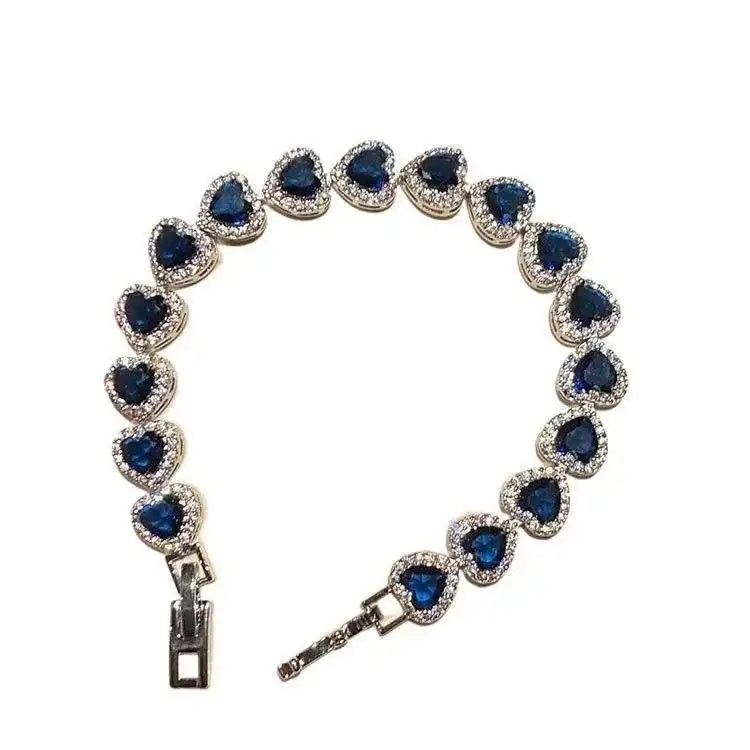 Deep Blue Heart Bracelet