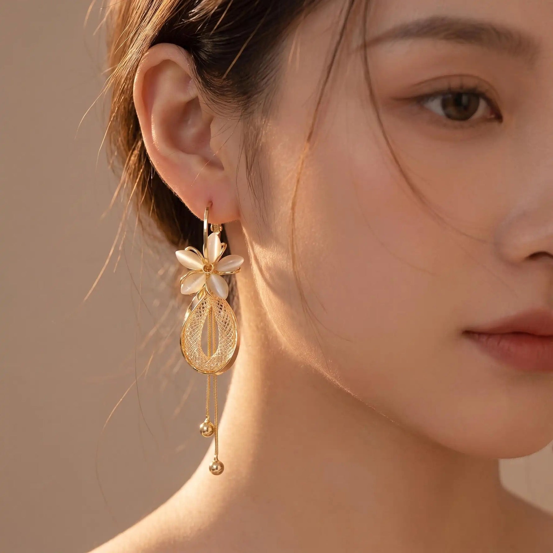 Deni Multi-Way Floral Long Tassel Drop Earrings