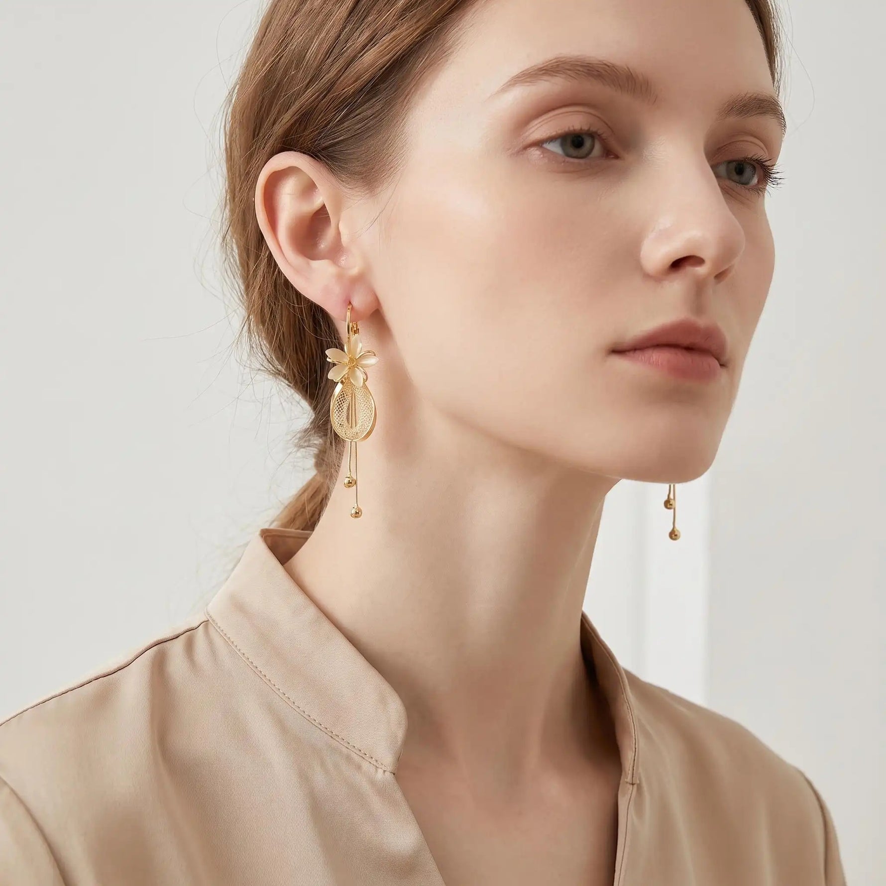 Deni Multi-Way Floral Long Tassel Drop Earrings