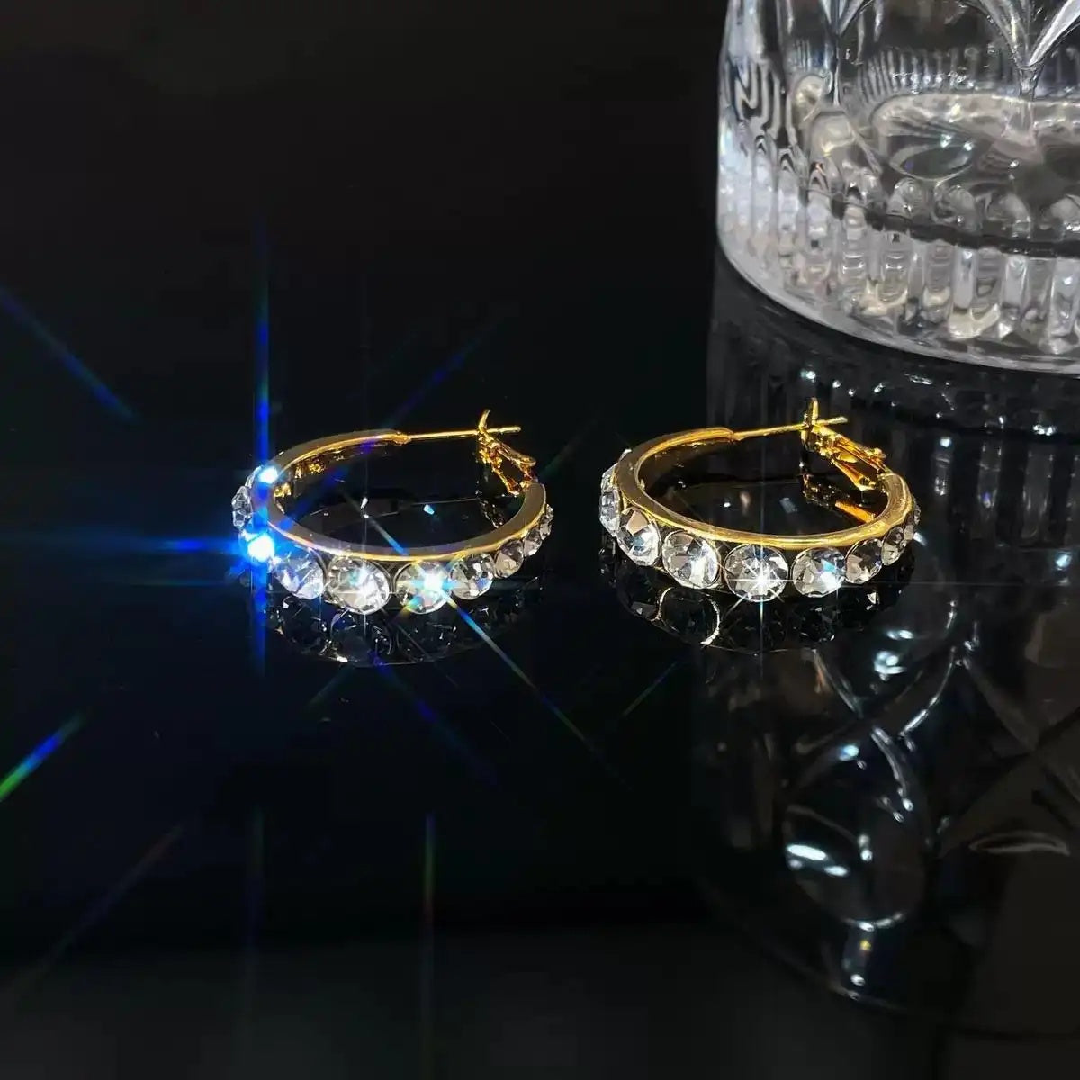 Designer Exclusive Crystal Hoop Earrings