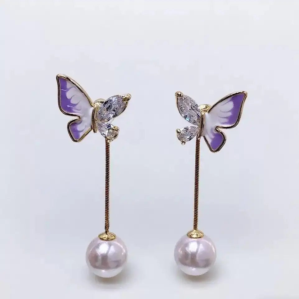 Detachable Pearl Long Sense Tassel Drop Earrings