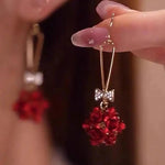 Diamante Bowknot Pearl French Vintage Earrings