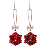 Diamante Bowknot Pearl French Vintage Earrings
