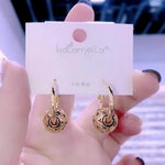 Diamond Ball Coin French Earrings