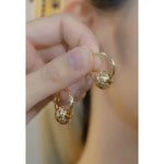 Diamond Ball Coin French Earrings