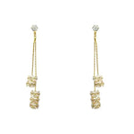 Diamond Ball Long Stud Earrings
