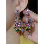 Diamond Geometric Flower Pleated Sense Earrings