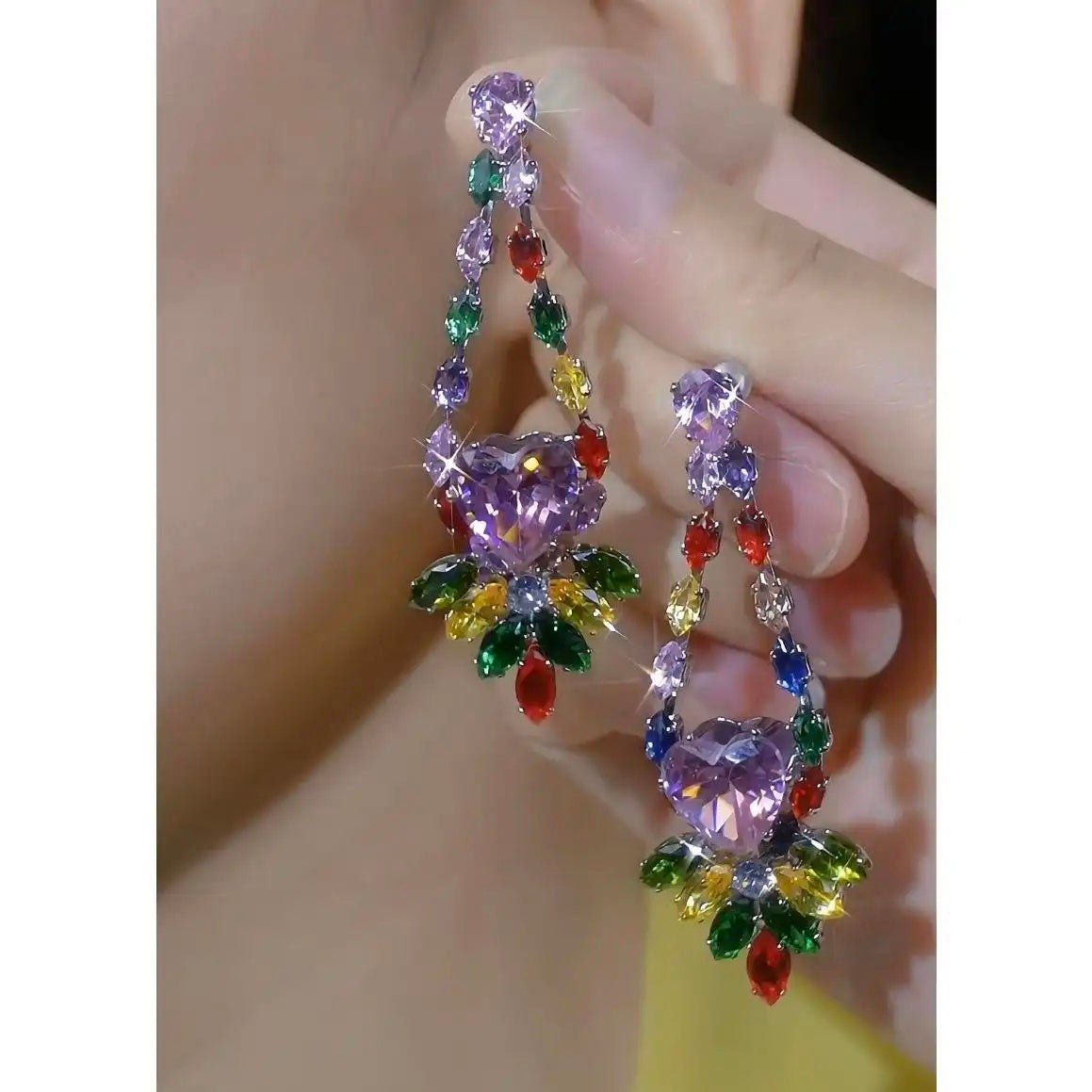 Diamond Geometric Flower Pleated Sense Earrings
