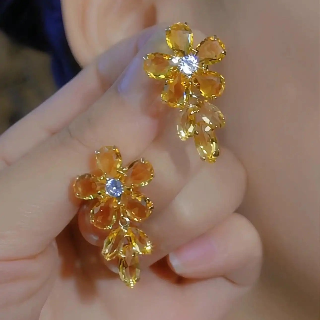 Diamond Peanut Earrings