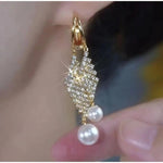 Diamond Shape Double-Layer Crystal Geometric Hoop Earrings