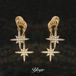 Diamond Star Tassel Drop Earrings