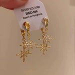 Diamond Star Tassel Drop Earrings